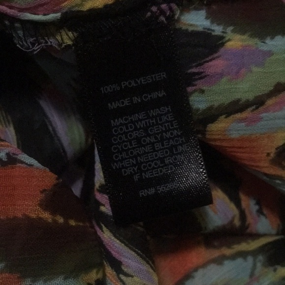 4/$25 Express Flowy Tie front chiffon top - Picture 5 of 7